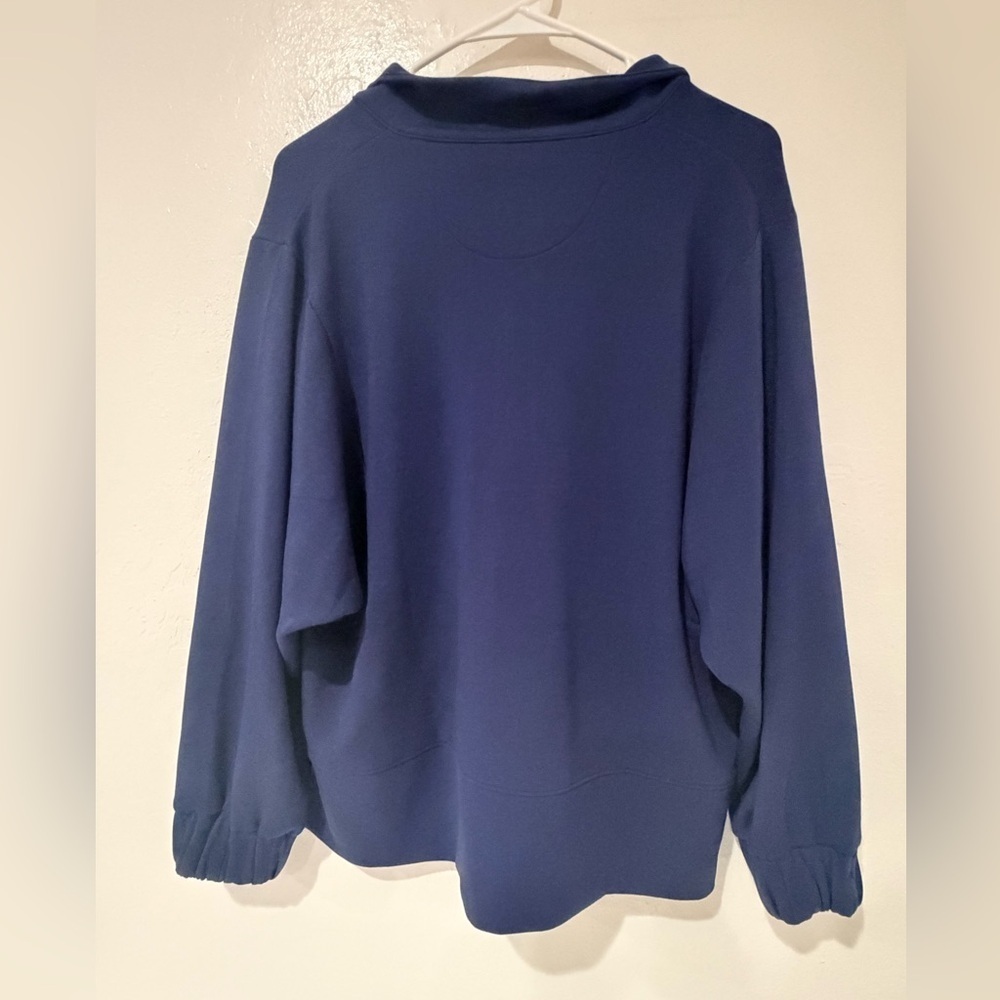 Peter Millar Crown Sport Navy Blue Flora Knit Half Zip Pullover Top size XL - Picture 5 of 10